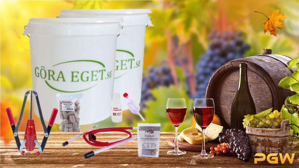 Allt du behöver för att göra ditt eget vin hemma med Vinfabriken